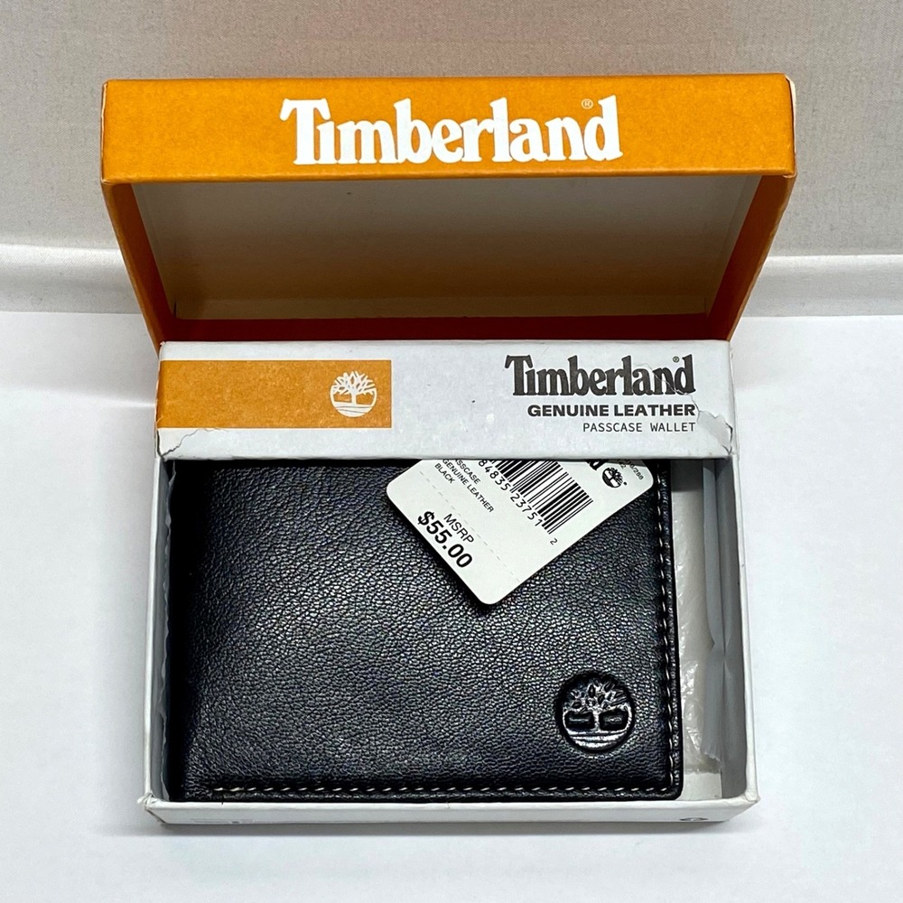 Timberland Men's Wallet Genuine Leather Passcase Credit Card Id Billfold NWT